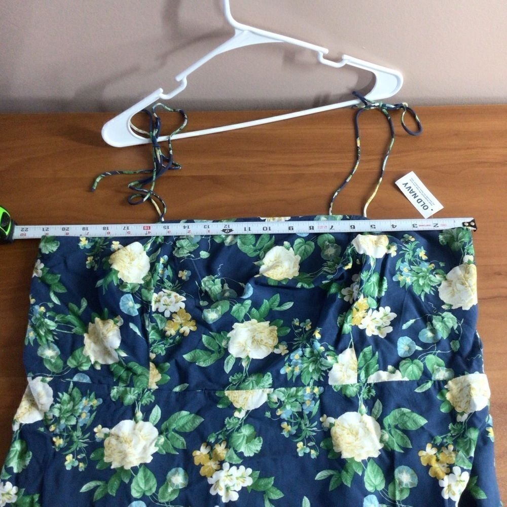 SALE Women's Old Navy Fit And Flare Smocked Tie Strap Floral Mini Dress 2XL - Picture 6 of 7